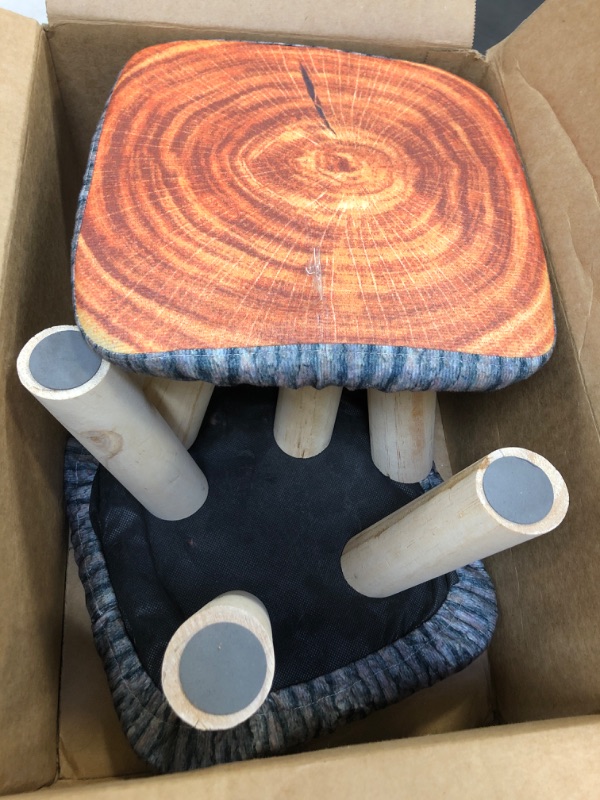 Photo 1 of 2Pcs Solid Wood Stool Home Square Low Stool Cute Children's Sofa Stool Chair Fashion Cartoon Creative Small Stool for Kids and Adult, Changing Stool Solid Wood Coffee Stool, Bear 330lb (Tree Stump)
