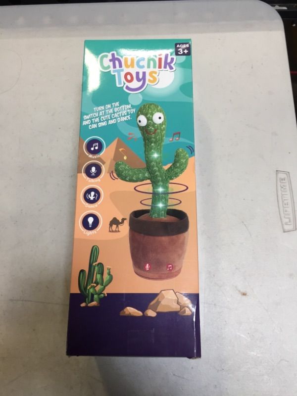 Photo 2 of Chuchik Dancing Talking Cactus Toy for Babies – 60 Songs the Singing Cactus Toy with 3 Changeable Outfits – Plush Wiggle Dancing Talking Repeating Mimicking Cactus Toy with Glowing LED Lights (1 Pack)