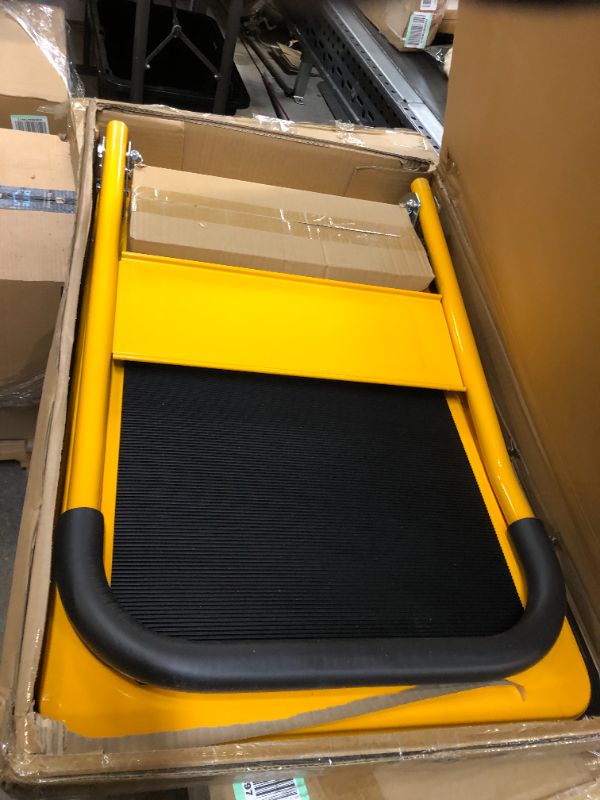 Photo 1 of Platform Truck Hand Truck Foldable Dolly Cart for Moving Easy Storage and 360 Degree Swivel Wheels 440lbs Weight Capacity 28.7x18.5x32.3in Yellow Yellow Small