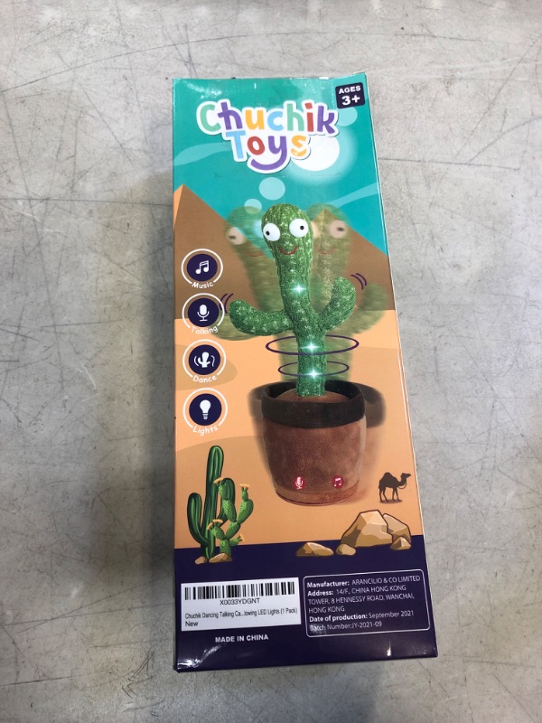 Photo 3 of Chuchik Dancing Talking Cactus Toy for Babies – 60 Songs the Singing Cactus Toy with 3 Changeable Outfits – Plush Wiggle Dancing Talking Repeating Mimicking Cactus Toy with Glowing LED Lights (1 Pack)