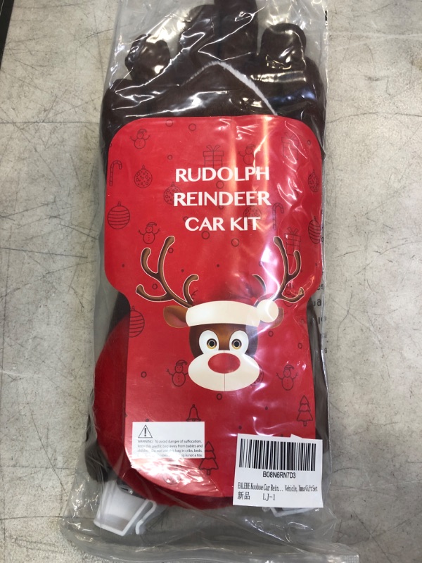 Photo 1 of EALEBE Kooboe Car Reindeer Antlers & Nose Decorations, Christmas Antlers Car Kit with LED Lights Jingle Bell Nose and Tail for Truck, Decorate Any Vehicle, Xmas Gift Set