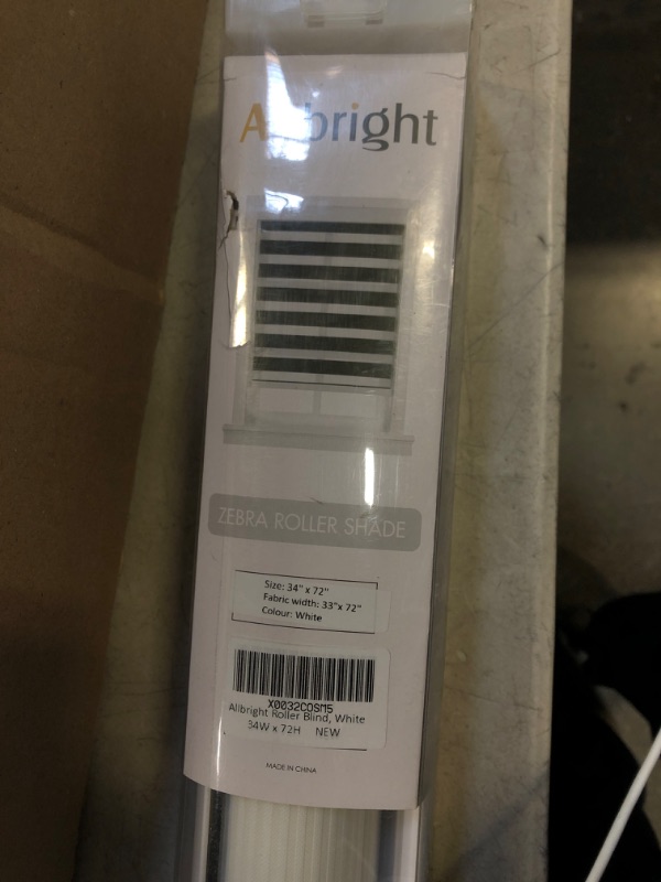 Photo 4 of ALLBRIGHT Zebra Blinds for Day and Night,Dual Layer Zebra Roller Shades,Light Filtering Room Darkening Sheer,Textured Roll Up Blinds,Easy to Install,Light Control,Black, 34" X 72"
