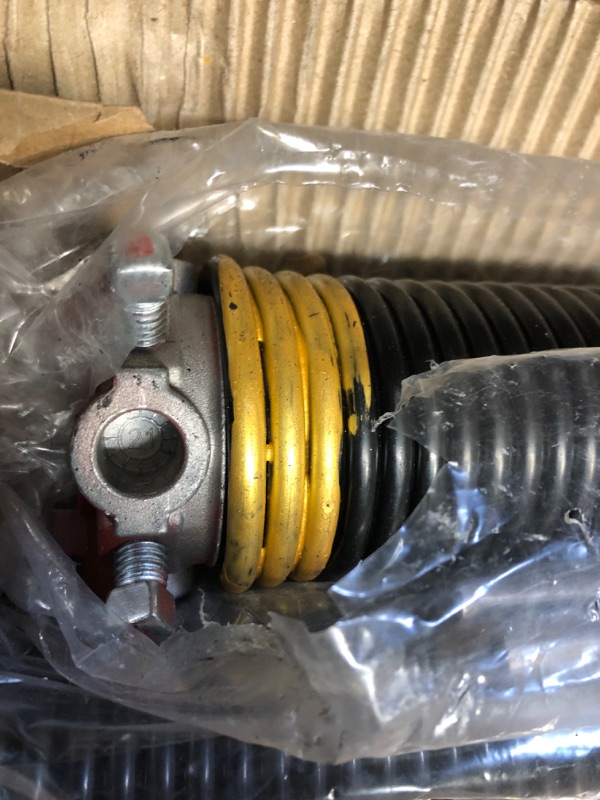 Photo 3 of Garage Door Torsion Spring (2" Pair with L/R Wound) with Non-Slip Winding Bars (Golden .250" x 2" x 30") … .250 x 2 x 30 ** USED // SCRATCHED & SCRUFFED 