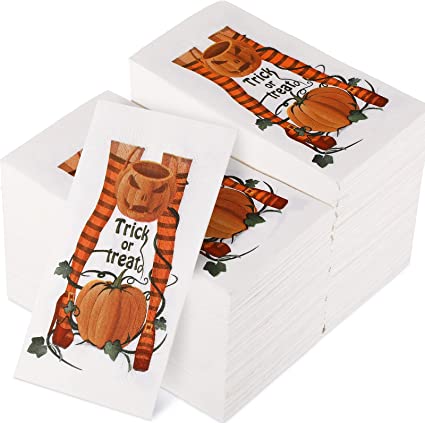 Photo 1 of 200 Pcs Thanksgiving Napkins Paper Halloween Guest Napkins Christmas Napkins Paper Thanksgiving Guest Napkins Halloween Napkins Disposable Cocktail Napkins Paper for Party Bathroom