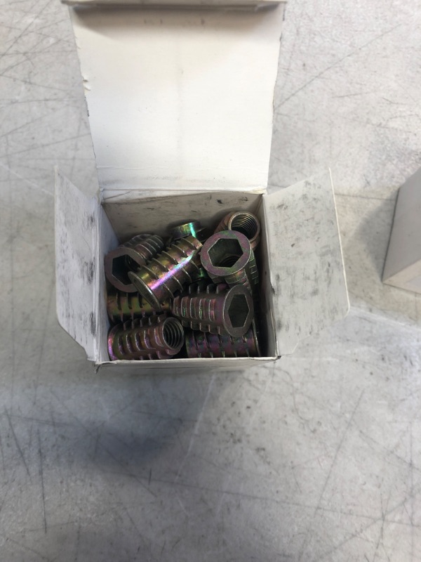 Photo 1 of 25Pcs 3/8'' M10 25mm Furniture Screw in Nut Threaded Wood Inserts Bolt Fastener Connector Hex Socket Drive for Wood Furniture Assortment M10*25