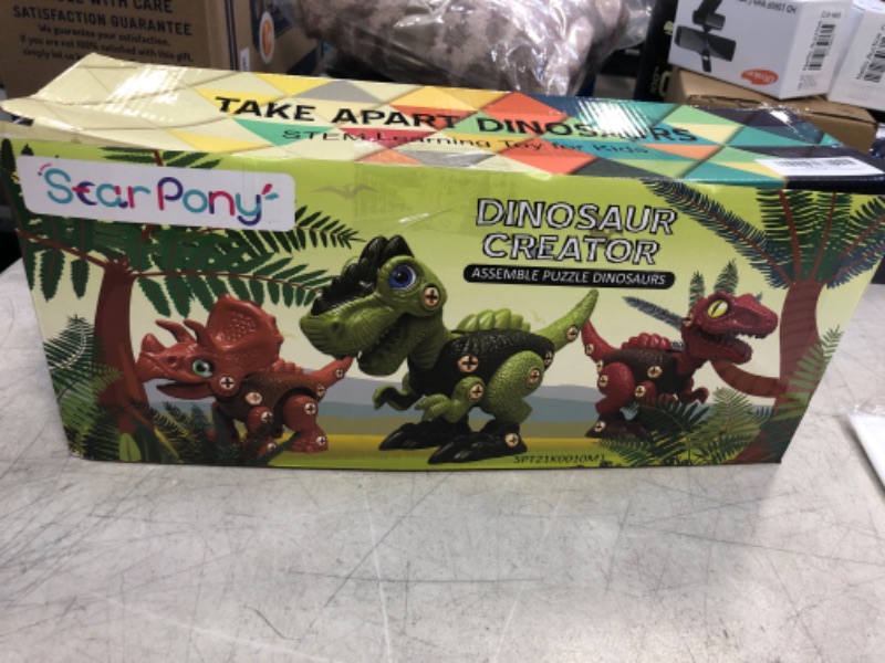 Photo 2 of 3 Pcs Take Apart Dinosaur Toys for 3 4 5 6 7 Year Old Boys Birthday Gifts with Dinosaur Eggs, Kids STEM Toys Dinosaur Toys for Kids 3-5 5-7 with Electric Drill----factory sealed