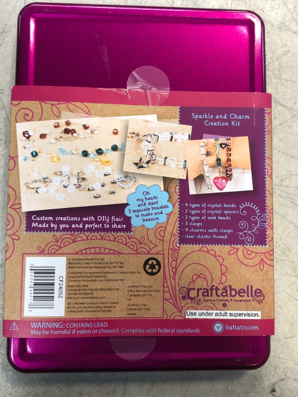 Photo 3 of Craftabelle – Sparkle and Charm Creation Kit – Bracelet Making Kit – 141pc Jewelry Set with Crystal Beads – DIY Jewelry Sets for Kids Aged 8 Years + / FACTORY SEALED