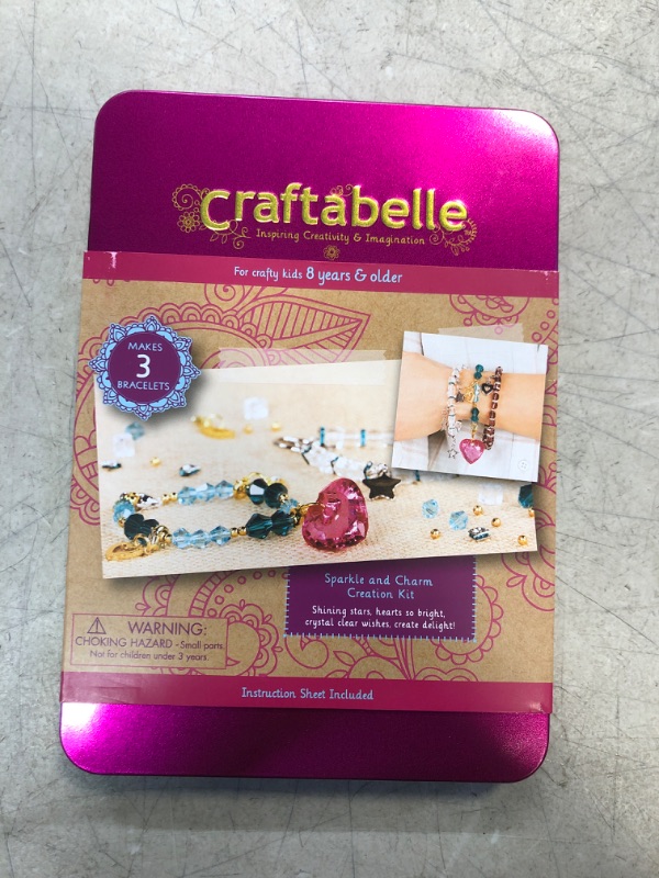 Photo 2 of Craftabelle – Sparkle and Charm Creation Kit – Bracelet Making Kit – 141pc Jewelry Set with Crystal Beads – DIY Jewelry Sets for Kids Aged 8 Years + / FACTORY SEALED