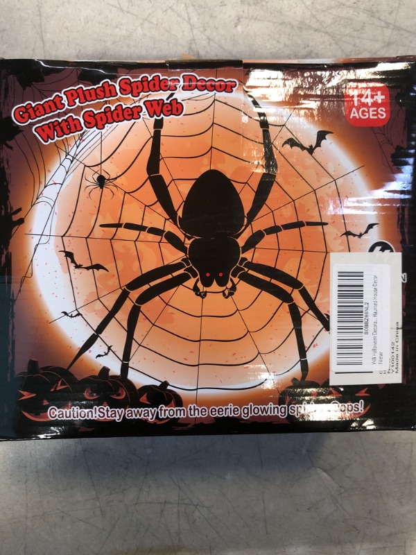 Photo 2 of YKB Halloween Spider Decorations 50'' Fake Spider with 200'' Triangular Huge Spider Web for Outdoor Home Halloween Decorations Yard Costumes Parties Haunted House Black / FACTORY SEALED