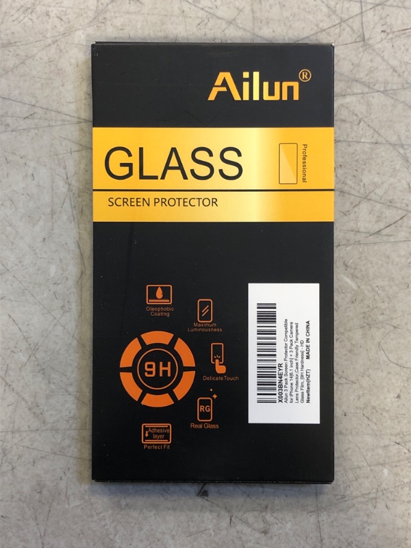 Photo 2 of Ailun 3 Pack Screen Protector for iPhone 14[6.1 inch] + 3 Pack Camera Lens Protector,Case Friendly Tempered Glass Film,[9H Hardness] - HD