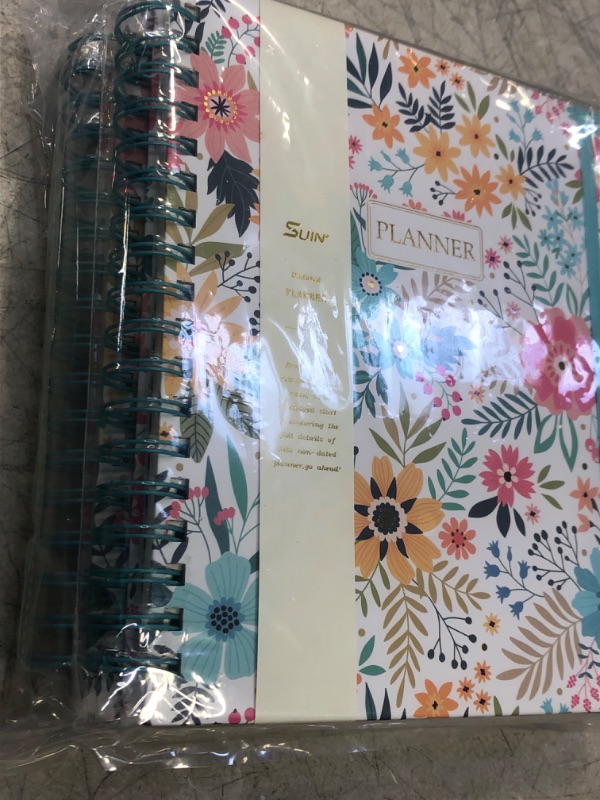 Photo 4 of [ TWO ] Undated -Weekly Planner Journal Notebooks 8.1"x9.8" 224 Pages (81.6lbs/120gsm), To-Do List Planning Notepads/Wire Ruled Appointment Books, 1 Year – Hardcover (Bright Floral)