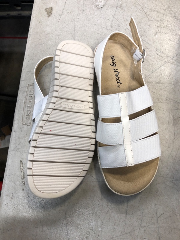 Photo 2 of Easy Street Women's Maggie Flat Sandal 6.5 White Gore ** SLIGHTLY USED ** 