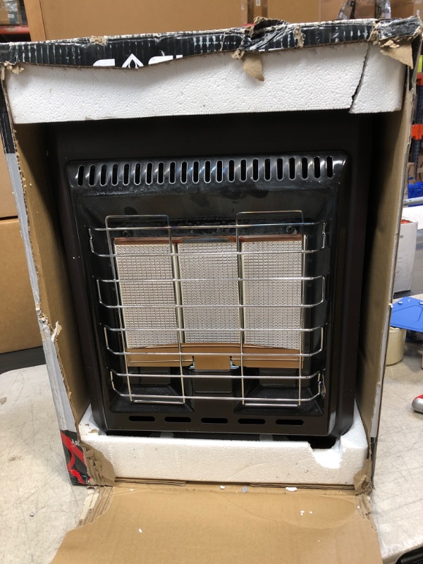 Photo 2 of Gasland MHA18BN Propane Radiant heater, 18,000 BTU Warm Area up to 450 sq. ft, Portable LP Gas Heater for Garages, Workshops and Construction Sites, Ultra Quiet Propane Heater with LP Regulator Hose (Black) Brown ** USED / UNABLE TO TEST ** 