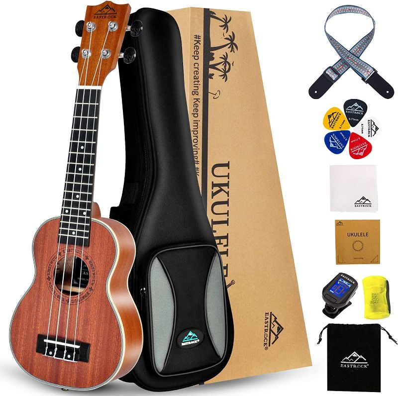 Photo 1 of EASTROCK Soprano Ukelele Sapele Beginner 21 inch Ukulele Big Package Kit. Ukulele Ukalalee Suitable for Kids, Beginners. (21-Sapele)
