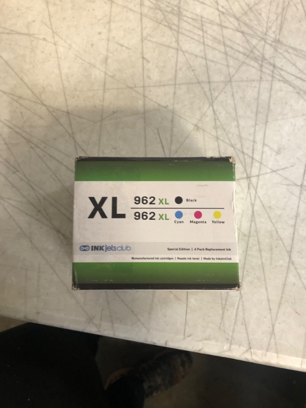 Photo 2 of HP 962XL High Yield Compatible Ink Cartridges Pack Inkjetsclub. Works for HP OfficeJet Pro 9010, 9012, 9013, 9014, 9015e, 9016, 9018, 9019, 9020, 9025 Printers. 4 Pack (Black, Cyan, Magenta, Yellow) **MAGENTA CARTRAGE OPENED** 
