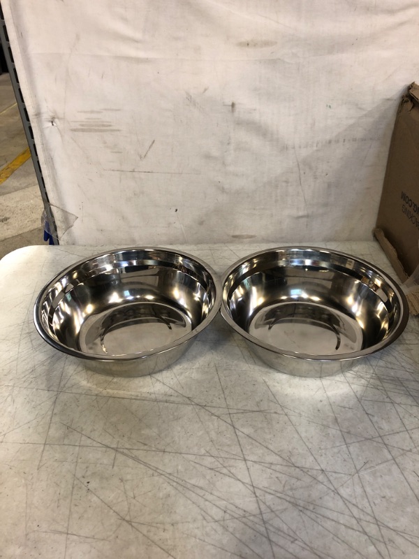 Photo 1 of 2 STAINLESS STEEL DOG AND CAT BOWLS 
SIIZE MEDIUM 