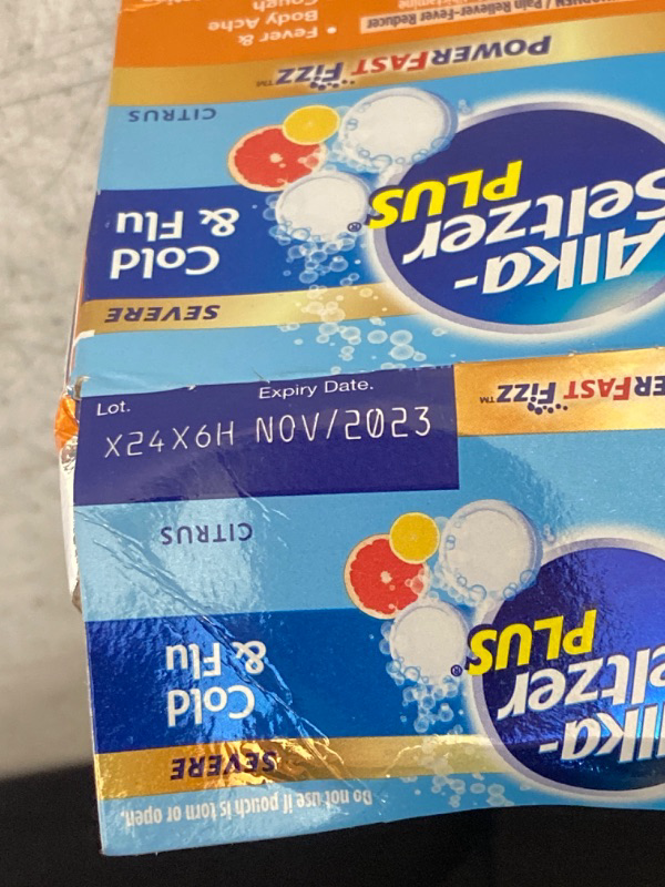 Photo 4 of 2PC LOT, ALKA-SELTZER PLUS Severe Non-Drowsy Cold & Flu PowerFast Fizz Citrus Effervescent Tablets 20 Count (Pack of 1) / ONLY PACKAGE DAMAGE, PRODUCT INSIDE IS STILL SEALED. EXPIRES NOV 2023 / Actually Folic Acid 800mcg Tablets, 100ct - Heart Health for 