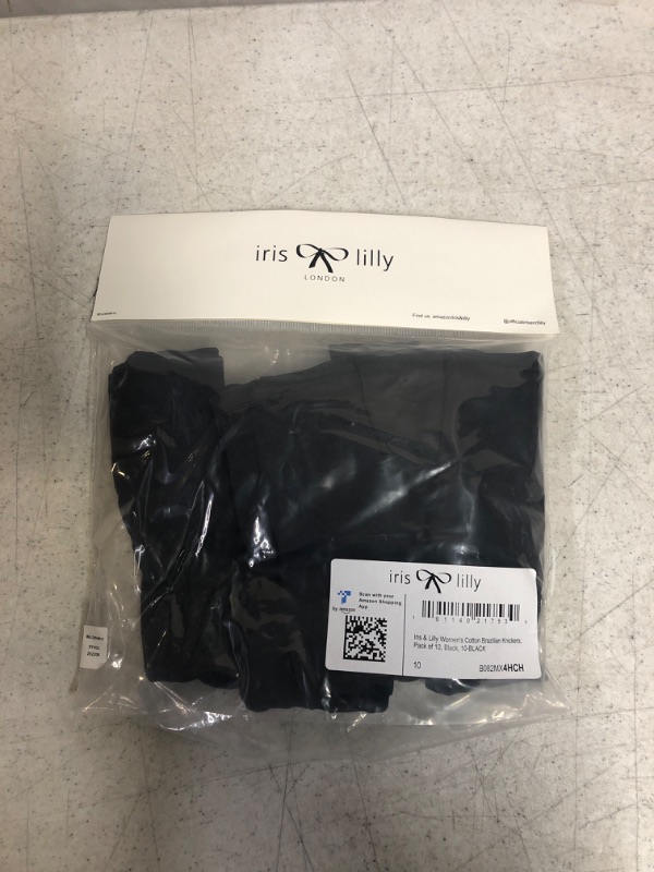 Photo 1 of [ X-Small] Iris & Lilly Women's Cotton Cheeky Underwear, Pack of 10 X-Small Black