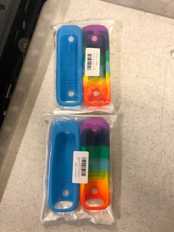 Photo 1 of [2 COUNYT] 2 Pack Case for Roku Voice Remote Pro,Cover Roku Ultra 2020/2019/2018 Remote Control Silicone Protective Controller Back Sleeve Holder Replacement Skin Battery New Protector-Glow Blue,Rainbow