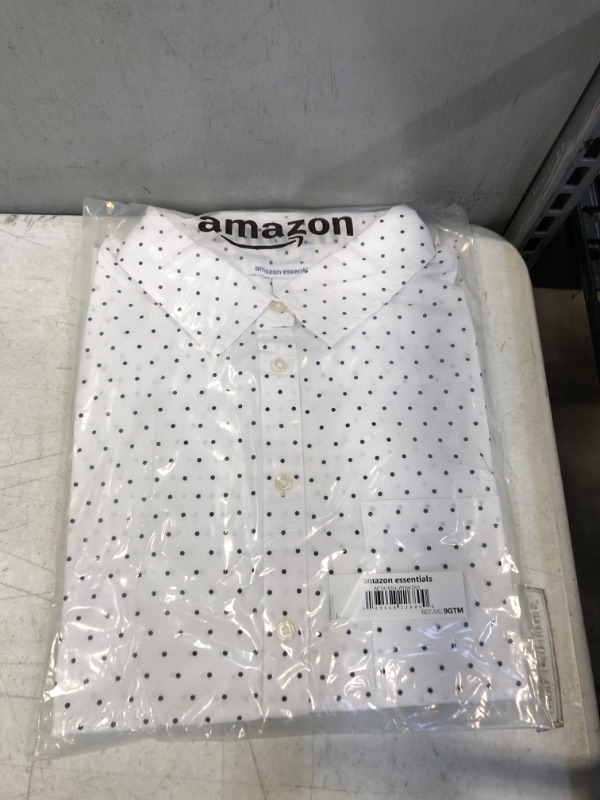 Photo 2 of Amazon Essentials Women's Classic-Fit Long-Sleeve Button-Down Poplin Shirt Large White, Dots