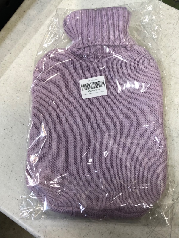 Photo 3 of BAYUTE Classic Rubber Transparent Hot Water Bottle 2L High Density with Knitted Cover (Purple)