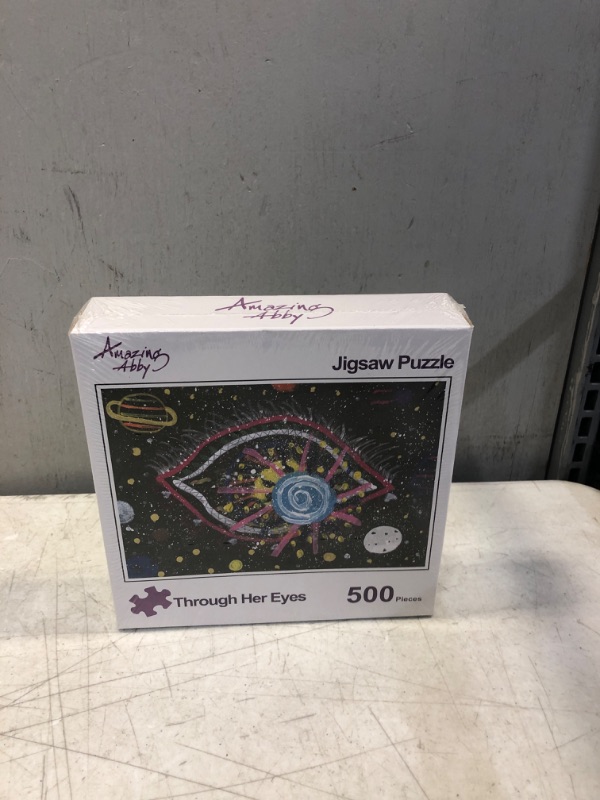 Photo 1 of Amazing Abby - Through Her Eyes - 500-Piece Jigsaw Puzzle, Difficult Puzzle for Adults, Fun Puzzle for Family, Space and Planet Theme, Full-Color Real-Size Poster Included