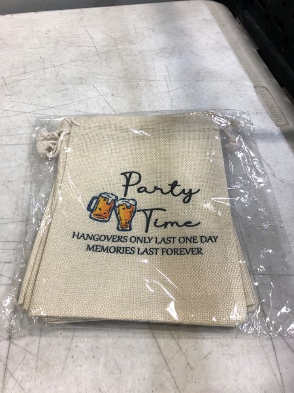 Photo 1 of Bachelorette Party Gift Bag, Party Time Kit Gift Bags,6"W x 8"L,Hangover Kit Bag, Pouches With Drawstring, Party Wedding Favors, Supplies, Decoration–5 Pcs per Pack(Xbag-009)