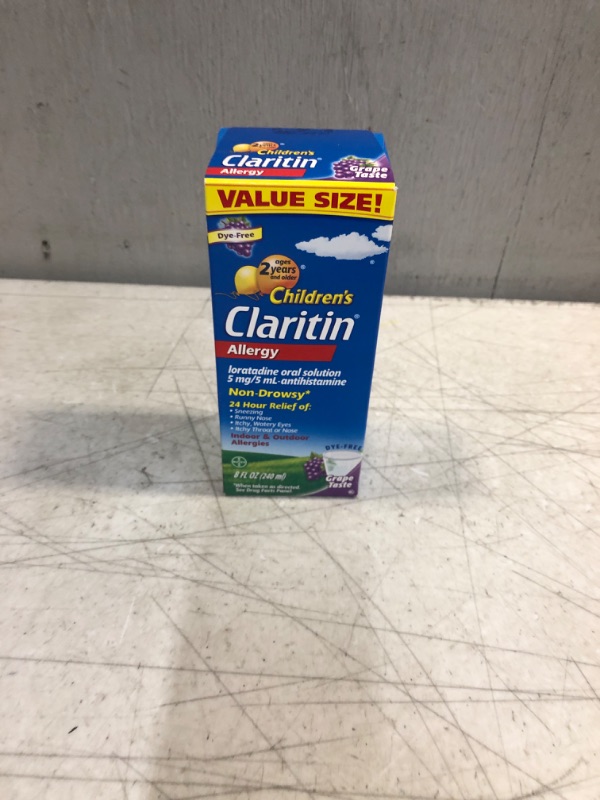 Photo 2 of Claritin Children's 24 Hour Allergy Medicine for Kids, Non-Drowsy Allergy Relief, Loratadine Antihistamine, Grape Flavored Syrup, 8 oz