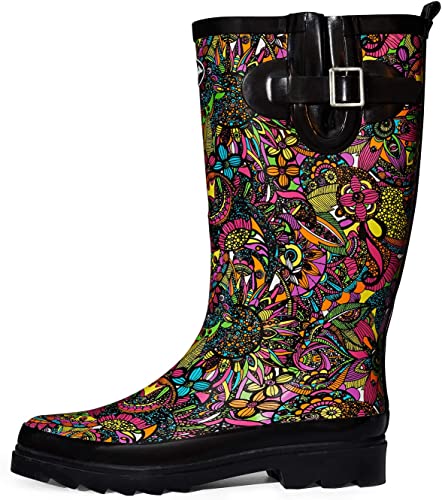 Photo 1 of K KomForme Women Rain Boots with Non-slip Sole, Waterproof and Fashion Patterns SIZE 10
