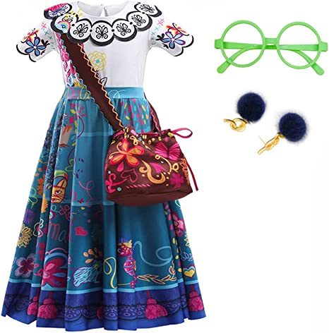 Photo 1 of Encanto Mirabel Costume Dress For Girls Cosplay Isabela Madrigal Princess Dress Up       SIZE UNKNOWN -  (150)
