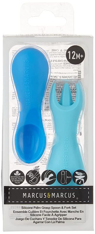 Photo 1 of Baby Spoon and Fork Set, Silicone Toddler Spoon and Fork, Palm Grasp for Baby, BPA & Phthalate Free Training Baby Utensils, 12 Month+
