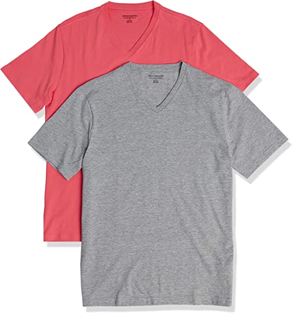 Photo 1 of Amazon Essentials Men's Slim-Fit Short-Sleeve V-Neck T-Shirt, Pack of 2 XS
