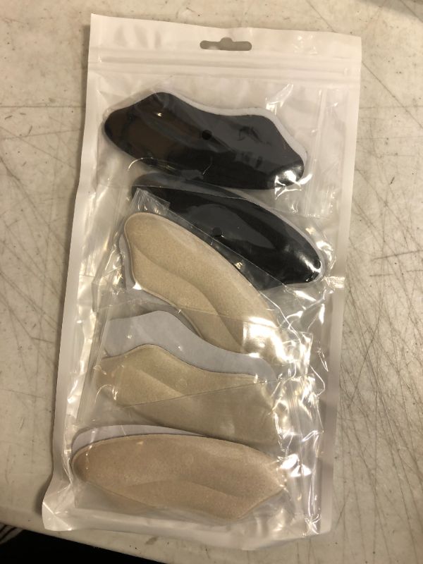 Photo 2 of 10 Pieces Heel Grips Liner, Comfortable Microsuede Heel Cushion Pads Inserts (5 Pairs-Black and Pale Apricot)
