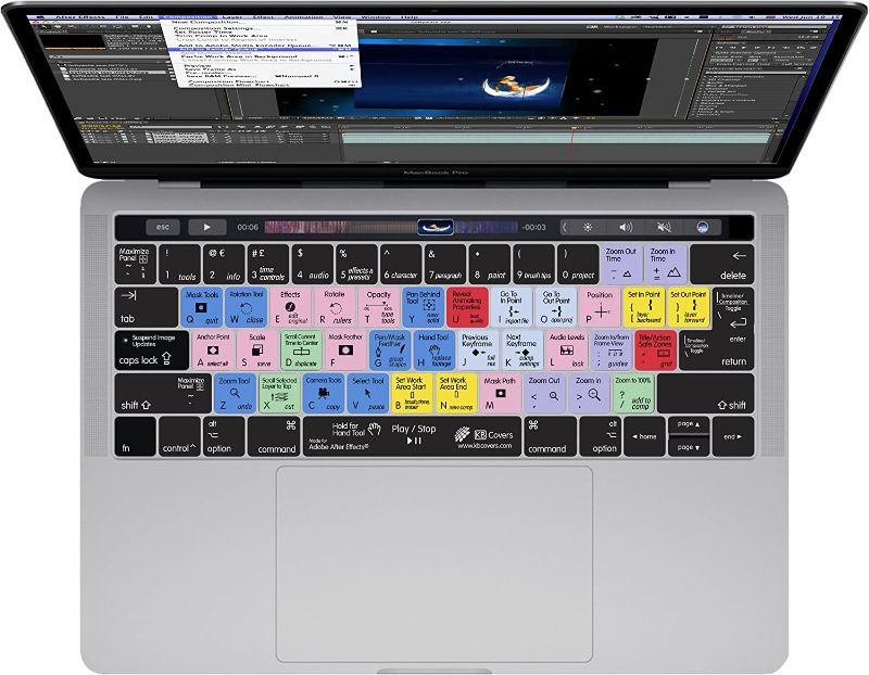 Photo 1 of KBCovers - Keyboard Cover for After Effects   13, 15"  W/ TOUCHBAR MACBOOK PRO
