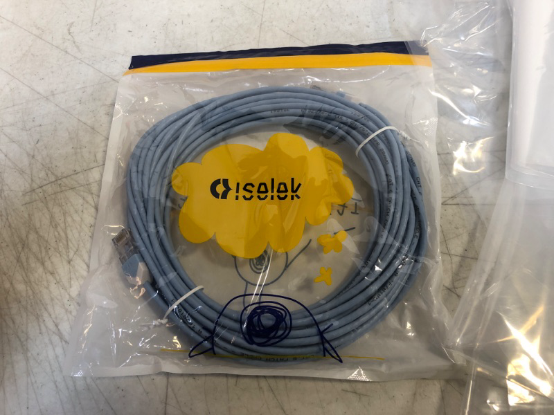 Photo 2 of iSelek Cat.6 UTP Network Ethernet Cable, Slim Type Unshielded LAN Patch Cord, Stranded Bare Copper Internet Cable (30 Feet (1 Pc/Bag), Light Blue-White) 30 Feet (1 Pc/Bag) Light Blue-White