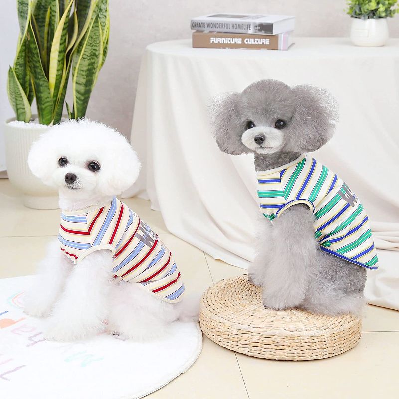 Photo 1 of Dog Shirt Striped Cotton Shirt Soft Cool Pet Shirts 2 PACK SIZE L
