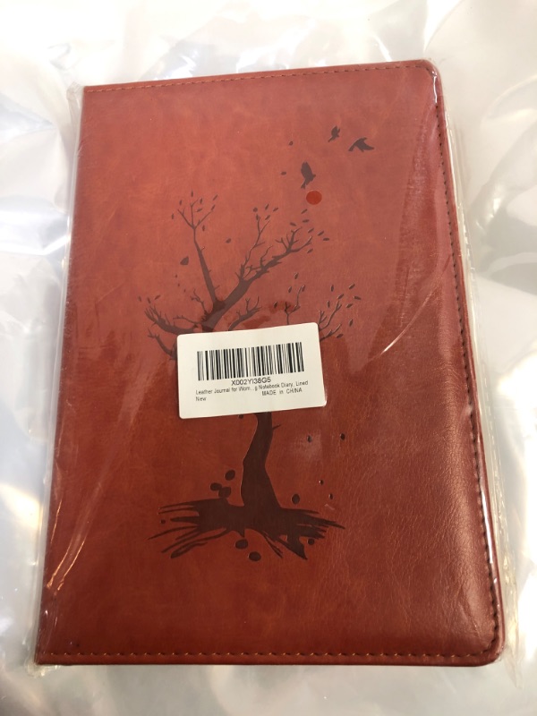 Photo 2 of Leather Journal for Women & Men, Writing Notebook Diary, Lined, Travel Gifts for Teens (Tree2, Brown)