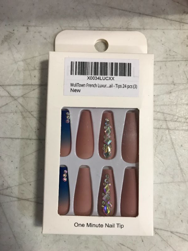 Photo 2 of  24PCS French Press on Nails Long Acrylic Fake Nails
