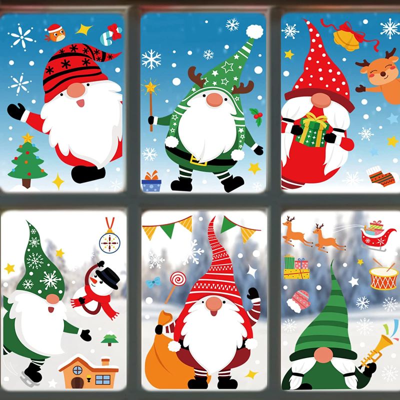 Photo 1 of 186 PCS Christmas Window Clings 8 SHEETS