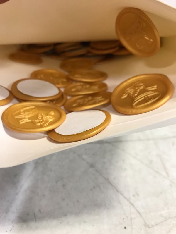 Photo 3 of 100Pcs Christmas Wax Seal Stickers- (Gold)
