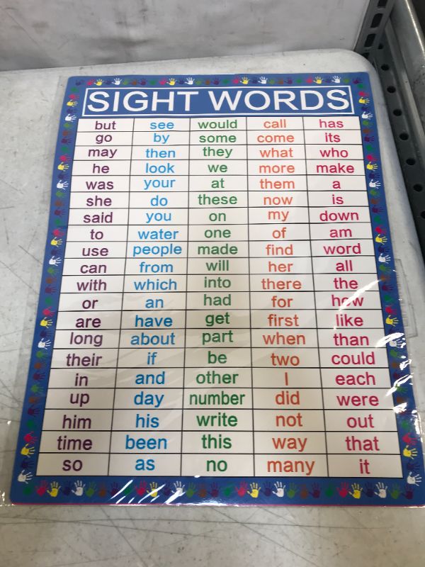 Photo 2 of Bertiveny 2 PCS Sight Words Poster Educational for Preschool 13"x17" Word Families Poster for Homeschool Classroom Learning Charts for Kindergarten Kids (color1)