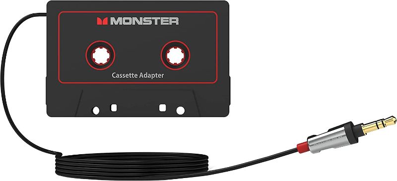 Photo 1 of Monster Aux Cord Cassette Adapter 800 - iCarPlay for Car Tape Deck, Auxiliary To Dashboard, MP3 Player, iPod and iPhone - 3 ft Black Cable