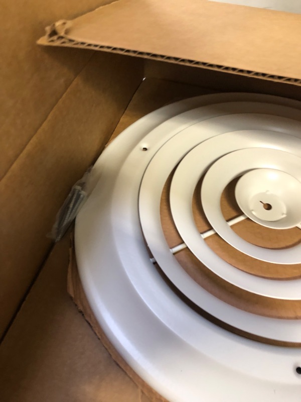 Photo 3 of 10" Round Ceiling Diffuser - Easy Air Flow - HVAC Vent Duct Cover [White] - [Outer Dimensions: 13.75"]