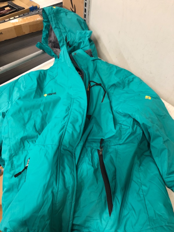 Photo 2 of GEMYSE Women's Mountain Waterproof Ski Snow Jacket Winter Windproof Rain Jacket, SIZE XL 