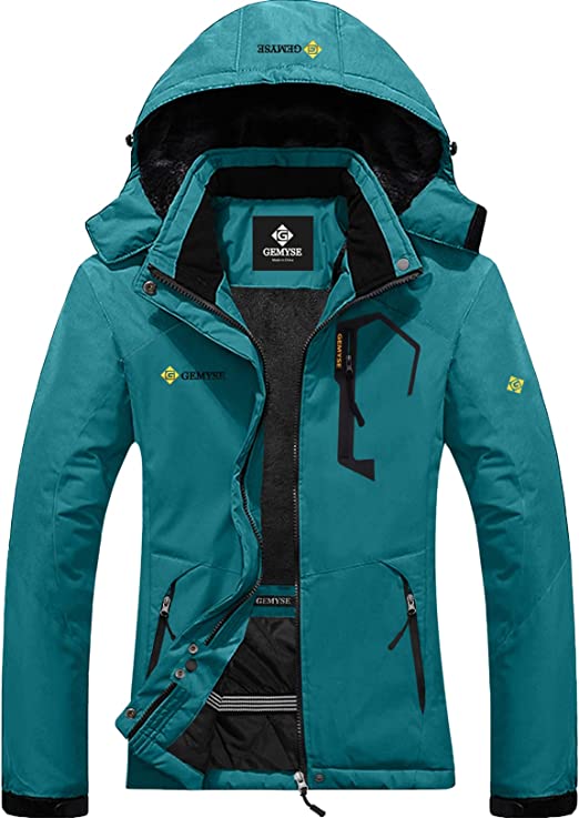 Photo 1 of GEMYSE Women's Mountain Waterproof Ski Snow Jacket Winter Windproof Rain Jacket, SIZE XL 