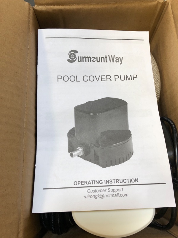 Photo 3 of 1200 GPH Swimming Pool Cover Pump Above Ground, Submersible Water Pump for Pool Draining with Adapters, 16' Drainage Hose and 25' Power Cord White