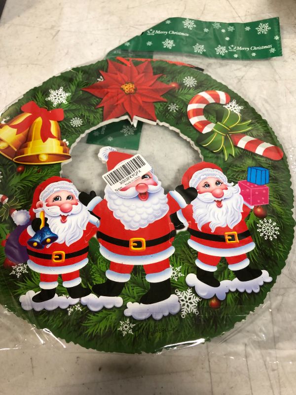 Photo 2 of 3D Christmas Decorations Indoor Outdoor,Decoracion De Navidad,Foam Board Front Porch Decor Christmas Door Decorations Santa Claus Wreath for Christmas Party Decorations,Home,Yard,Window Wall ChristmasB