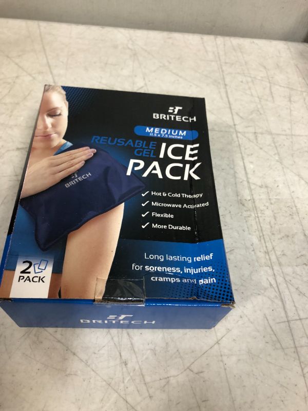 Photo 2 of Britech Gel Ice Pack for Injuries Reusable – Hot & Cold Therapy Pack Compress Flexible Ice Pack Great for Back, Shoulder, Elbow, Knee Pain Relief – Therapy for Swelling & Bruises (Medium (Pack of 2))