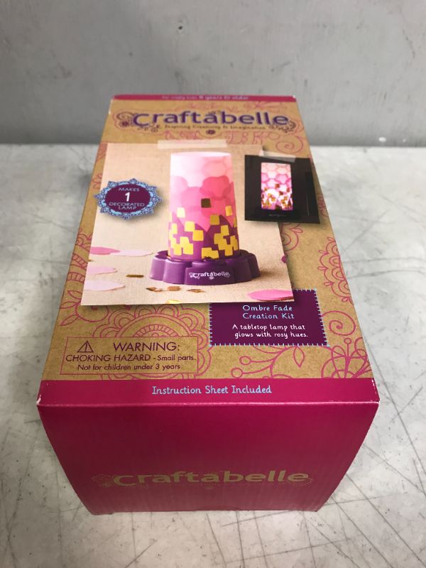 Photo 2 of Craftabelle – Ombre Fade Creation Kit – Lampshade Decorating Kit – 323pc LED Lamp Set with Fabric & Accessories – DIY Arts & Crafts for Kids Aged 8 Years +