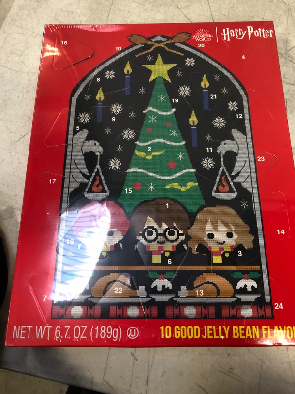 Photo 2 of Harry Potter Jelly Belly Advent Calendar 2022, Large Countdown to Christmas Filled with Individual Packs of Assorted Jelly Beans, 14.5 Inches, Multi, EXP 05/04/2024